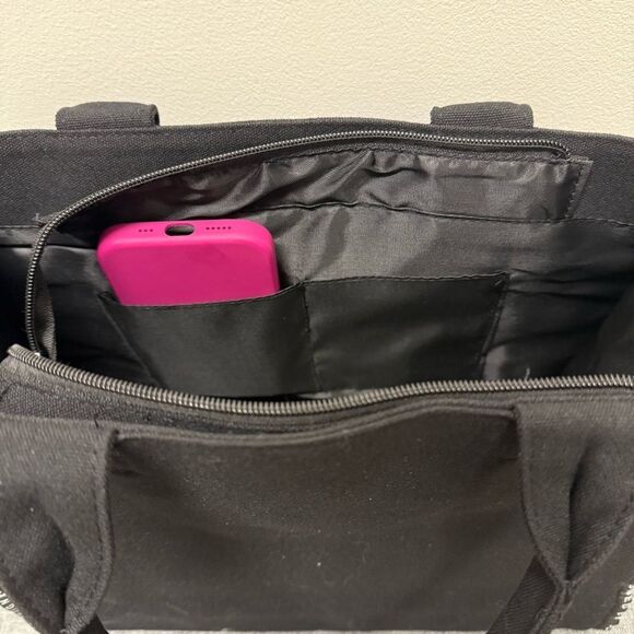 NWT Lorde + Belle LB Black Canvas Tote Bag - Use for Skincare & Purse! MSRP $39 - Picture 6 of 9